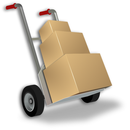 Clipart of boxes on hand dolly